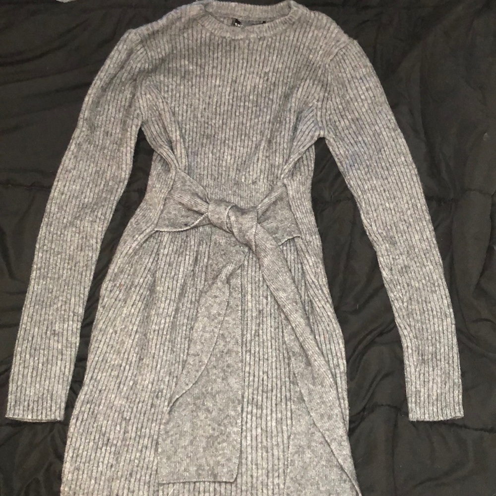 Thick Gray Sweater Dress